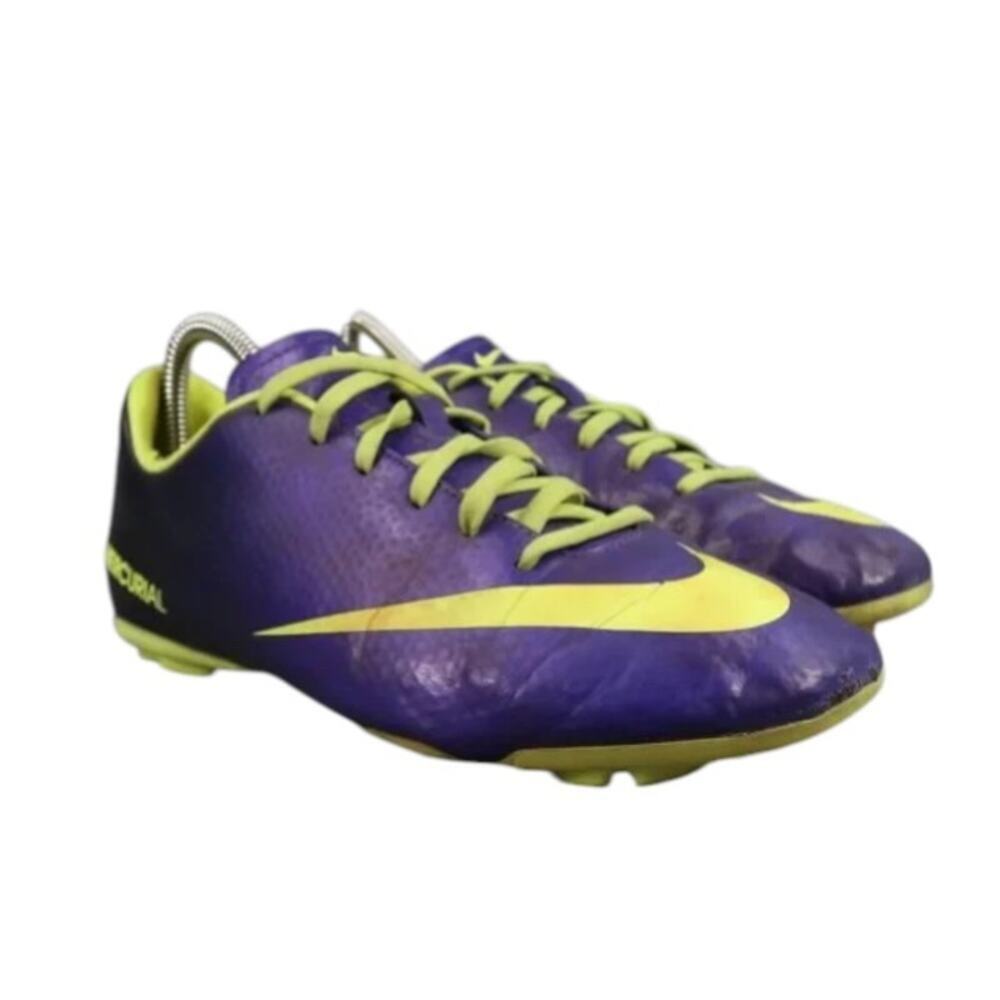Nike Shoes Kids 5 Cleats Soccer Mercurial FG Sports Athletic Purple Volt Youth